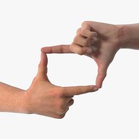 Realistic Male Hands Creating Framing Pose