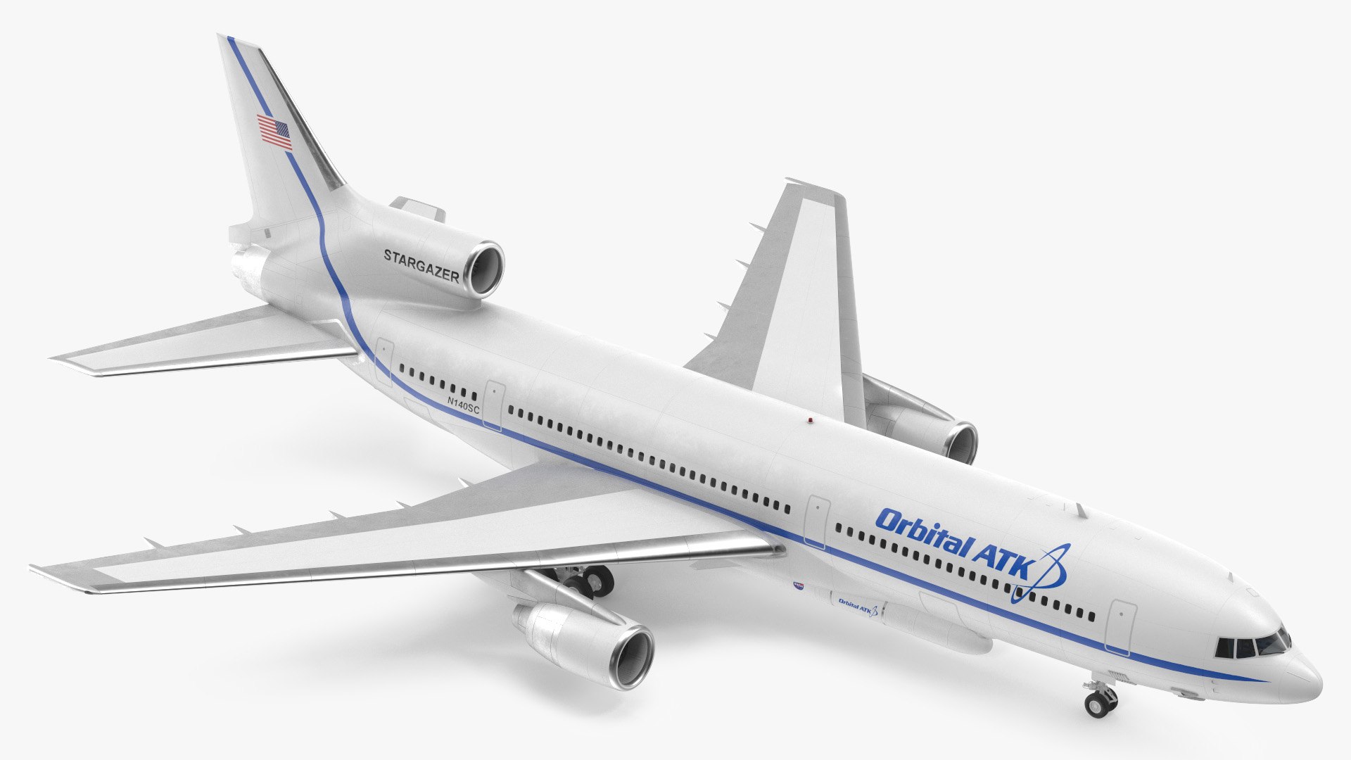 3D Lockheed L1011 Stargazer with Pegasus XL Rocket Rigged