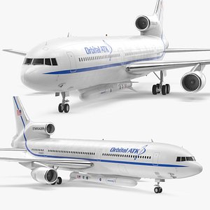 3D Lockheed L1011 Stargazer with Pegasus XL Rocket Rigged