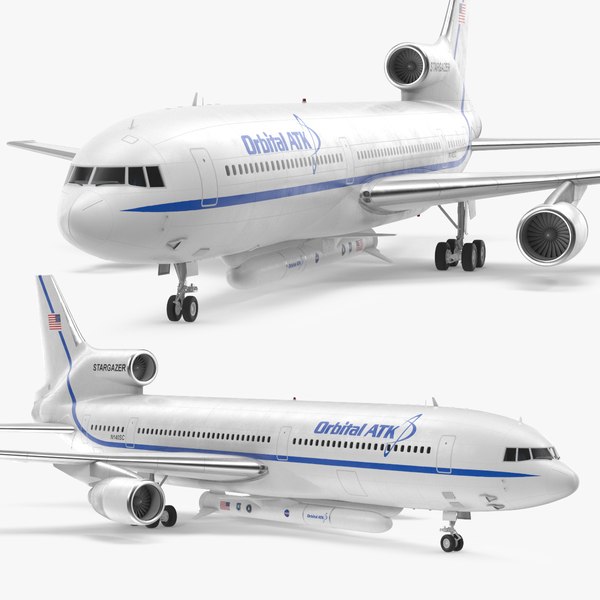 Lockheed L1011 Stargazer with Pegasus XL Rocket Rigged3D模型