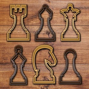 chess cookie cutter set 3D