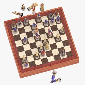 3D chess board set 01