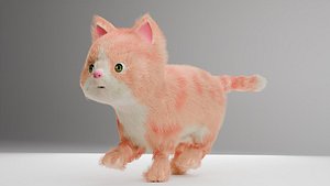 3D Lowpoly Cat Rigged model