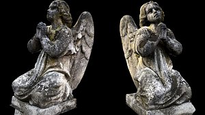 graveyard angel tombstone moss photogrammetry 3D model