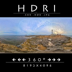 3D 8K HDRI  Lighthouse at Sunset  Rocky Coastline  Environment Map8K HDRI  Lighthouse at Sunset  Roc