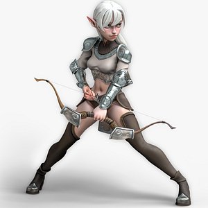 Elf Selena - Low Poly Heroes Fantasy Female - Animation Bow Medieval Girl - 42