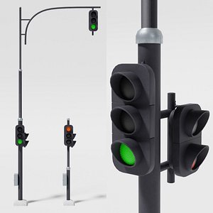 Street Traffic stop lights 3D model