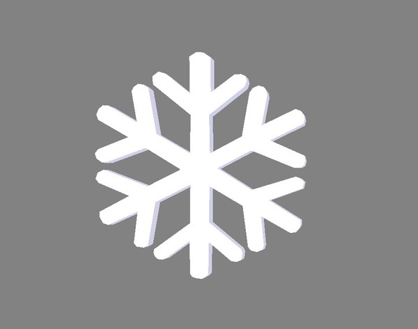 Cartoon snowflake - white 3D model - TurboSquid 1721798