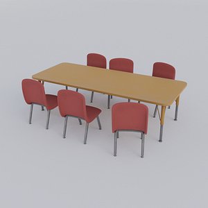Kids Study Table set 3D model
