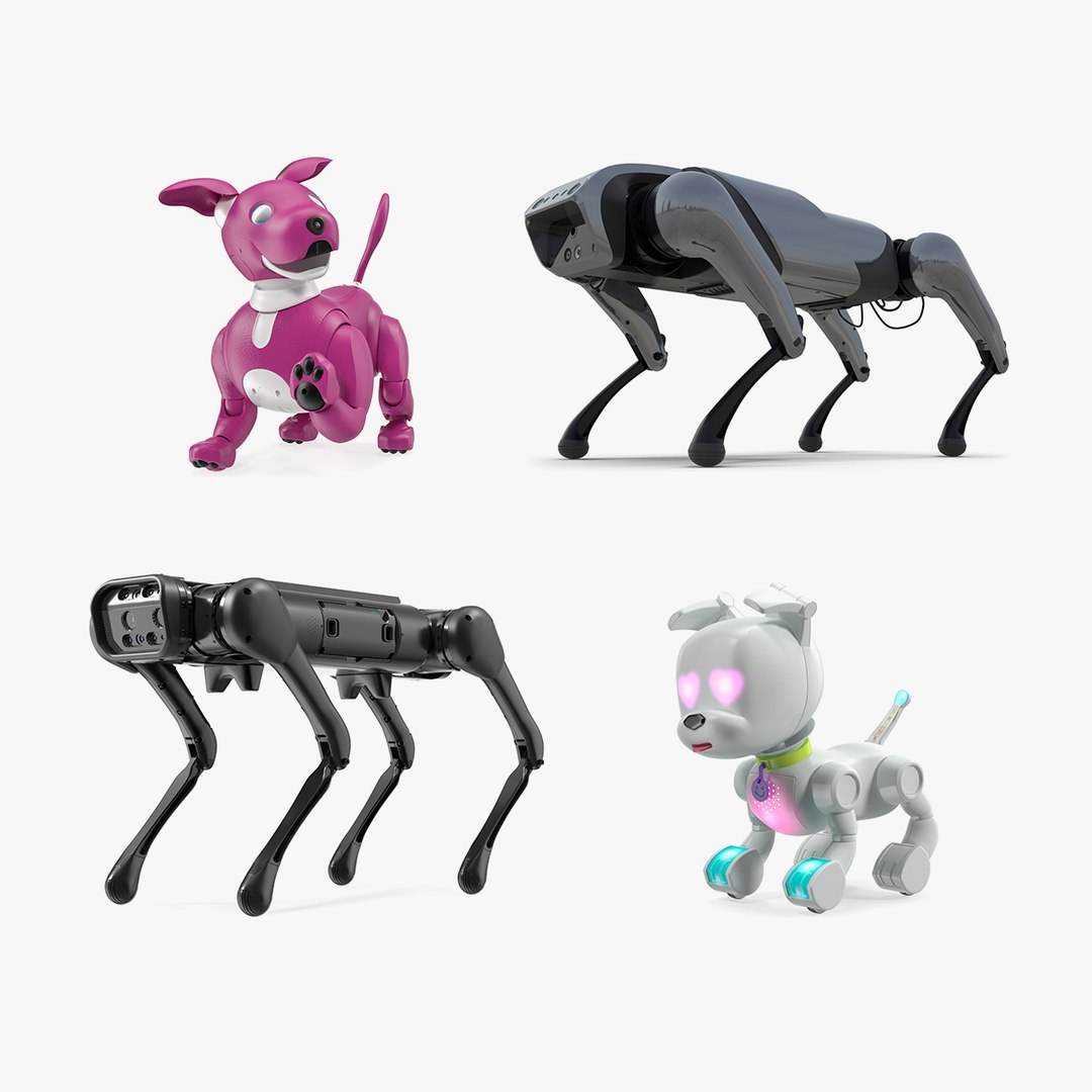 Rigged Robots Dog Collection 2 3D model preview