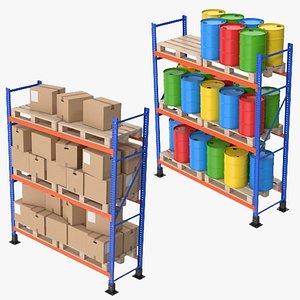 Warehouse Pallet Racks 3D