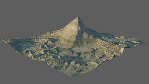 3D 8K Mountain Valley Landscape 3 model