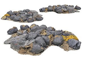 3D garbage bags mega scan