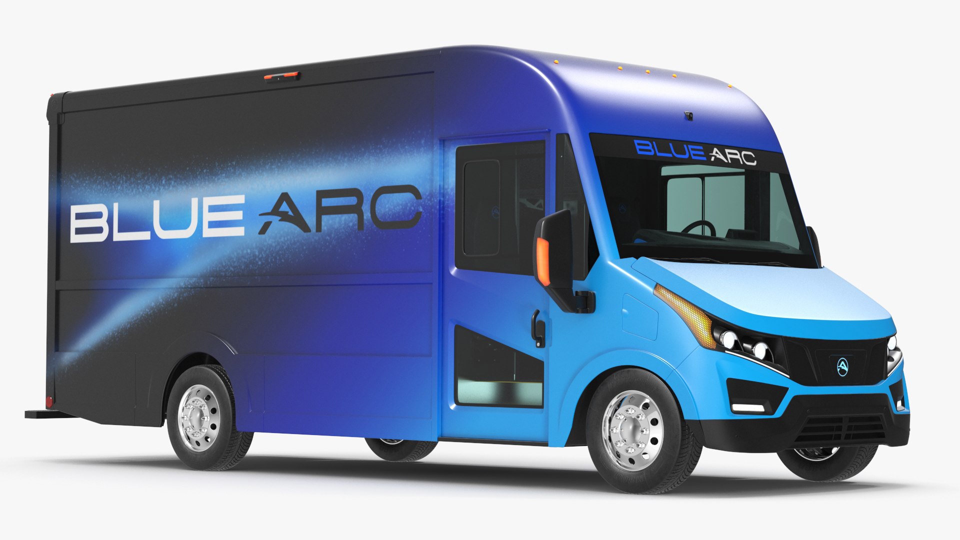 Electric Delivery Truck Blue Arc 3D model preview
