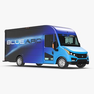 Electric Delivery Truck Blue Arc