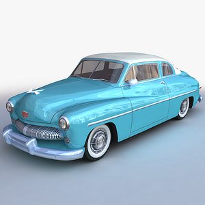 3D generic retro sedan model
