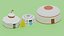 Cartoon Mongolian Yurt Colletcion 3D