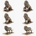 Collezione di statue di leoni in bronzo