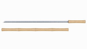 3D Bamboo katana model