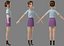 cartoon girl rigged character 3D model