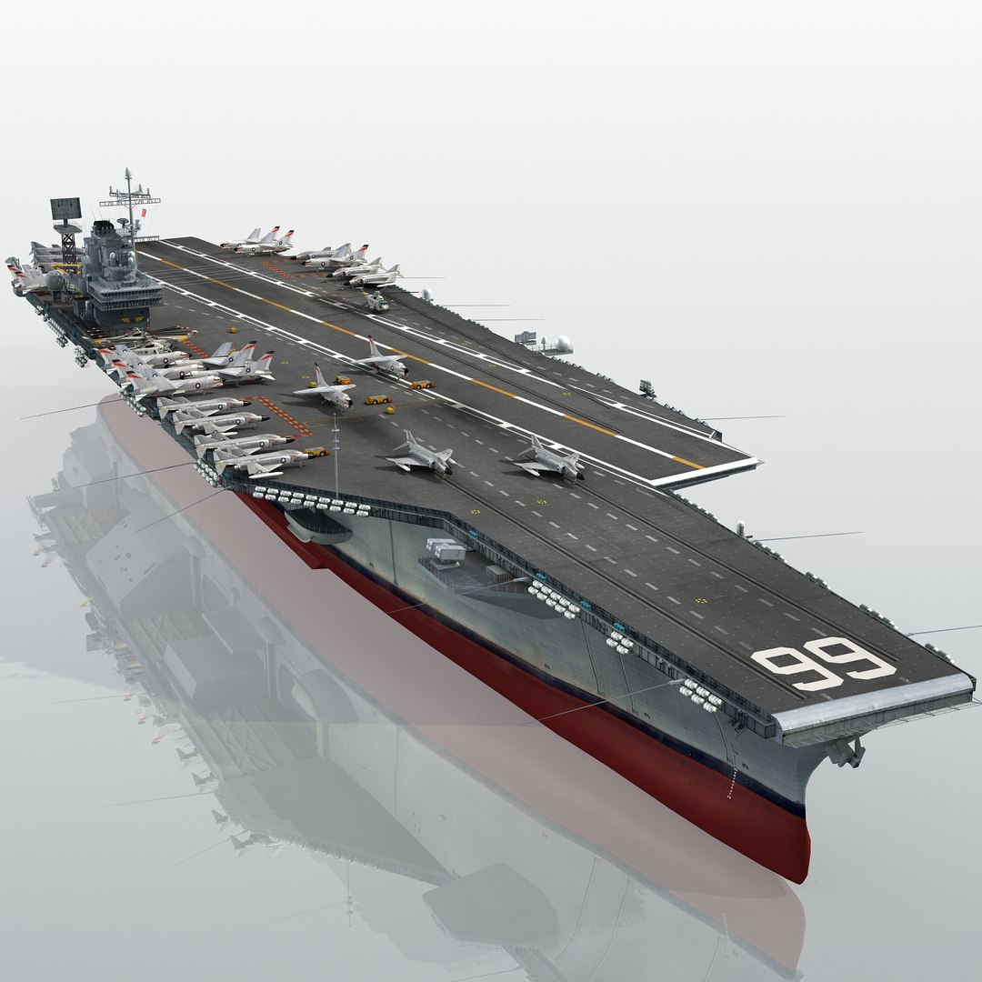 USS アメリカ CV-66 キティホーク級超大型空母3Dモデル - TurboSquid