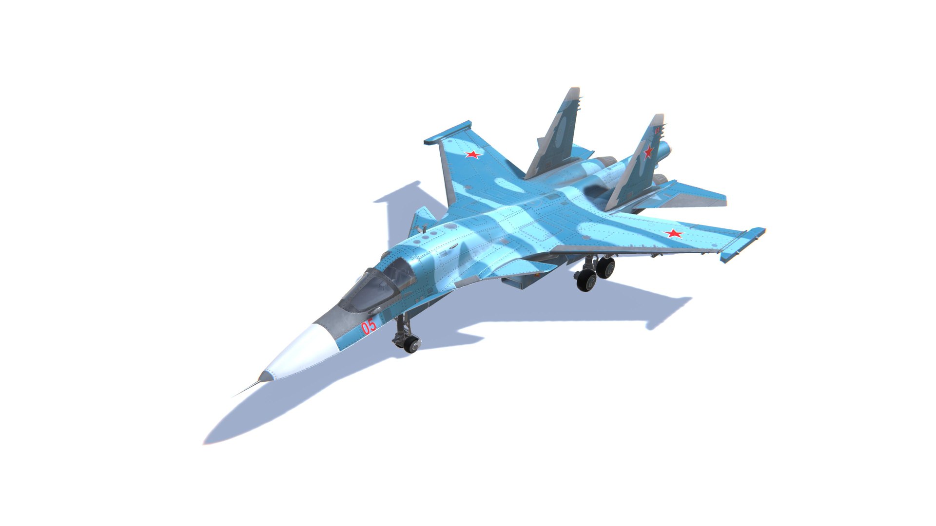 3D SU-34 Fullback Jet Fighter Aircraft Low-poly 3D model https://p.turbosquid.com/ts-thumb/eH/fCzT9a/48/screenshot73/jpg/1633940893/1920x1080/fit_q87/1b62199c23df8fc9ed42c243a2dacca112a08d68/screenshot73.jpg