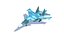 SU-34 Fullback Jet Fighter Aircraft Low-poly 3D model