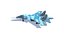 SU-34 Fullback Jet Fighter Aircraft Low-poly 3D model