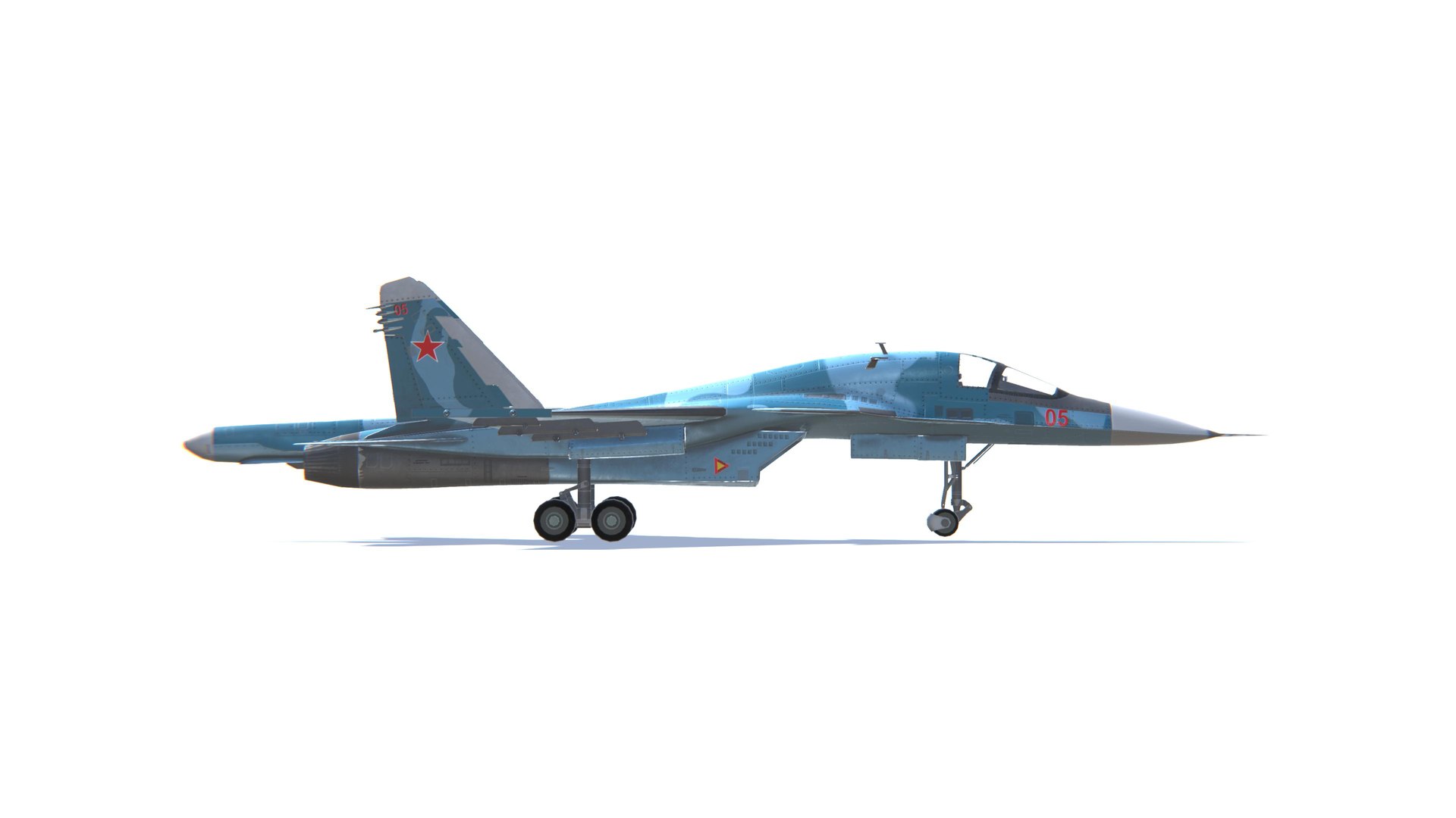 3D SU-34 Fullback Jet Fighter Aircraft Low-poly 3D model https://p.turbosquid.com/ts-thumb/eH/fCzT9a/d9/screenshot91/jpg/1633940893/1920x1080/fit_q87/573c16c273d6746633b4f9a443fc152605baa8cd/screenshot91.jpg