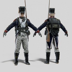 Soldier Napoleon Infantry Rigged