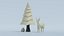 3D LOW POLY DEER AND TREE model