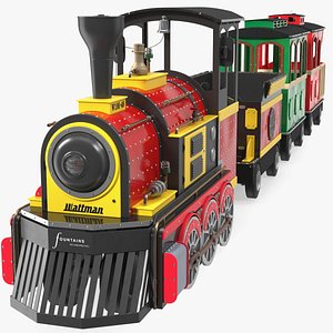 3D Children Train Wattman Mini Express Rigged model