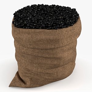 Jute Sack Filled with Black Beans