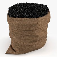 Jute Sack Filled with Black Beans