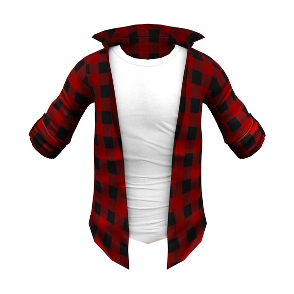 Men Open Front Standing Collar Shirt 3D model