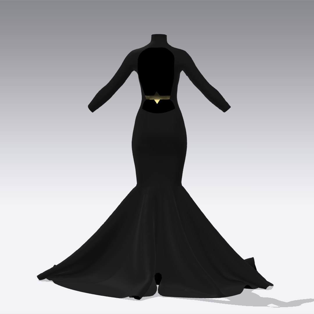 Dress black color fish tail skirt back belt modern look 3D model https://p.turbosquid.com/ts-thumb/eH/tFB6Yd/pY/0710202645955/png/1791395549/1920x1080/fit_q87/7de46c0191e4eebcfdd76983546b58b042a5d080/0710202645955.jpg