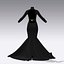 Dress black color fish tail skirt back belt modern look