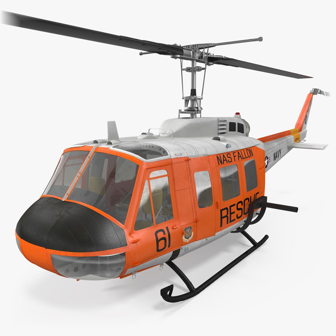 US Navy Bell UH-1 Iroquois Rescue 3D Model 3D model preview