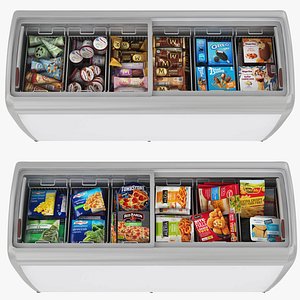 Display Freezer Frozen Food and Ice Cream Collection