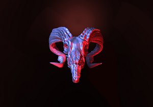 printready goat skull 3D model
