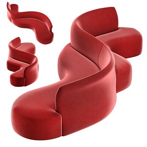 Lobby sofa S2 3D model