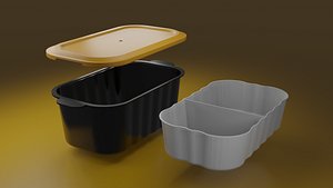 3D Food Multi-space Smart Packaging Plastic Box that can self-heating model