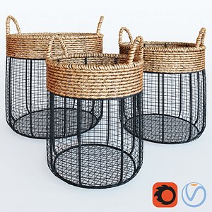 3d iron seagrass baskets model