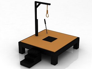 3D Gallows Scaffold with Noose model
