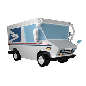 3D model Mail Truck Grumman LLV Van Rigged
