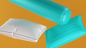 3D pillow bolster set model