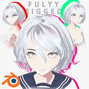 Yuzuki 3d Anime Model - Pack of 3 model