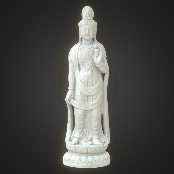 A superbly carved rare marble fragmentary head of Shakyamuni