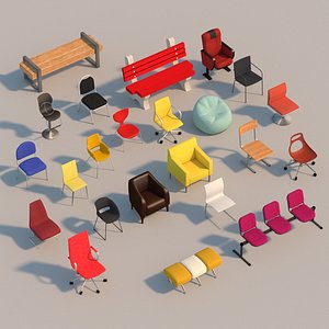 3D interior chairs
