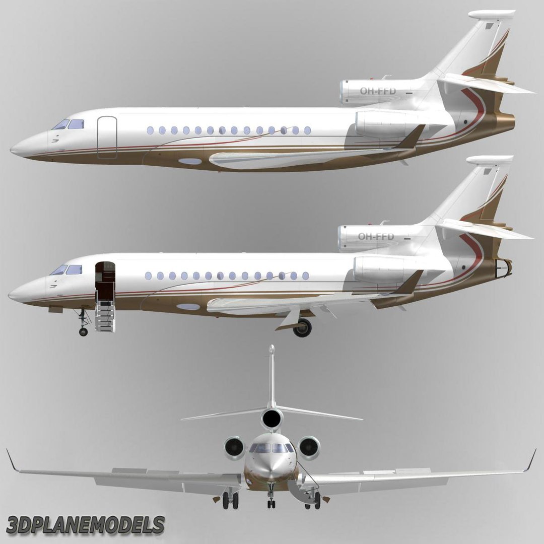 3d model dassault falcon 7x private